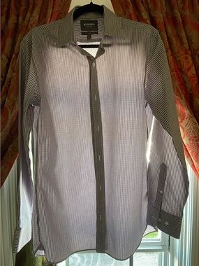 Bonobos Purple Micro-Check Dress Shirt/WORN ONCE